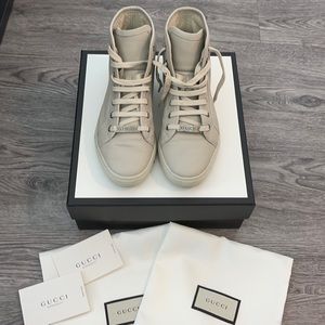 Gucci high top leather sneakers